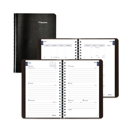 BLUELINE Academic Weekly/Monthly Planner, 8 x 5, Black Cover, 13-Month (Jul to Aug): 2022 to 2023 CA101.BLK